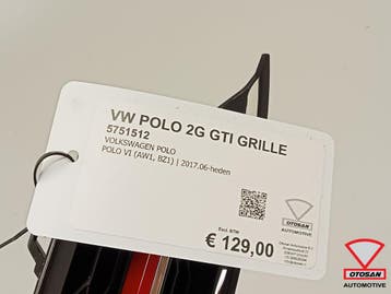 VW Polo 2G GTI 2017-2021 Grille Grill Nieuw! 2G0853651AG 2G0, Ophalen, Nieuw, Volkswagen