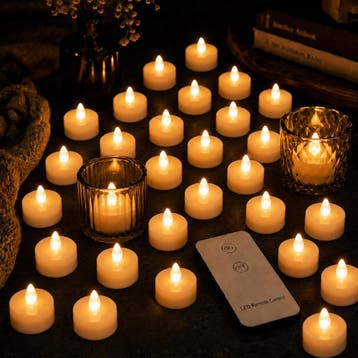 LED Theelichtjes 30 Stuks Warm wit met Afstandsbediening, Verzenden, Nieuw