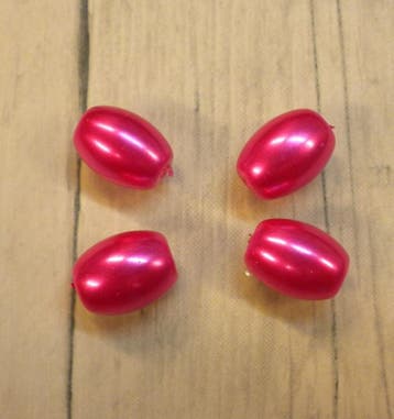 10x Glasparel fuchsia 8x12mm gat: 1mm (Glasparels), Ophalen of Verzenden, Nieuw, Kraal