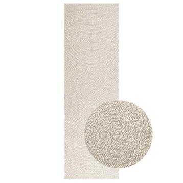 vidaXL Vloerkleed ZIZUR room binnen en buiten 80x250 cm jute, Verzenden, Nieuw, Crème