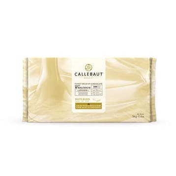 Callebaut Smeltchocolade Wit 5kg Blok (zonder suiker), Verzenden, Nieuw