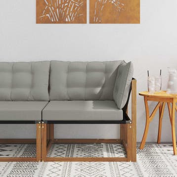 vidaXL Buiten Hoek Sofa Massief Acaciahout Naturel, Verzenden, Nieuw
