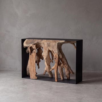 Sidetable Camiel boomstam teak | World of Brosi, Ophalen of Verzenden, Nieuw
