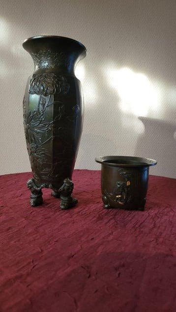 Vaas - Brons, Gemengde metalen - Japan - Meiji periode