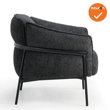 Luxe kamerstoel - Zwarte teddy stoffering (Design meubilair), Werkplek, Ophalen of Verzenden, Gebruikt, Overige typen