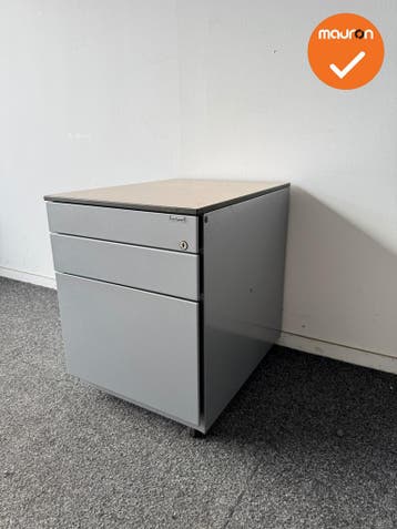 Ahrend Ladeblok - 57x42x56cm - Zilvergrijs - 3 lades - Grijs, Werkplek, Ophalen of Verzenden, Gebruikt, Kast