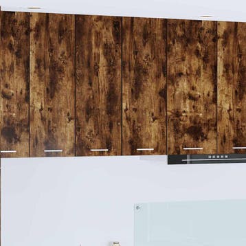 vidaXL Hangkast Gerookte Eik en Wit 30 x 31 x 80 cm Bewerkt, Verzenden, Nieuw, Bruin