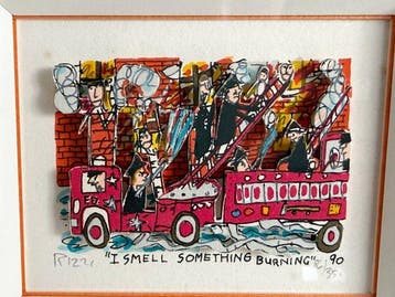James Rizzi (1950-2011) - I SMELL SOMETHING BURNING3D