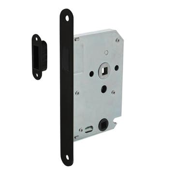 Woningbouw magneet badkamer/toilet slot zwart 63/8mm - vo..., Doe-het-zelf en Verbouw, Hang- en Sluitwerk, Ophalen of Verzenden