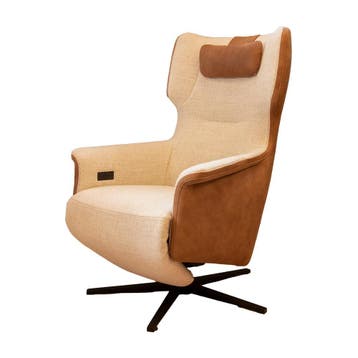 Relaxstoel Estefano 2 kleurig showroommode, NU 25% KORTING, Moderne relaxstoel , Minder dan 75 cm, Metaal, Nieuw