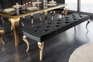 Design bank MODERN BAROK 175cm zwart fluweel goud roestvrij, Huis en Inrichting, Ophalen of Verzenden, Nieuw