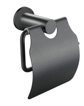 Toiletrolhouder met klep gun metal, Ophalen of Verzenden, Nieuw, Toilet