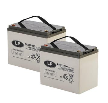Landport (LP) 2x EVX12-100 AGM / GEL / Carbon accus 12 volt, Caravans en Kamperen, Ophalen of Verzenden, Nieuw