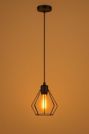 Moderne Hanglamp 10cm | LED E27 | Zwart | Attems, Huis en Inrichting, Ophalen of Verzenden, Nieuw, Metaal, Modern