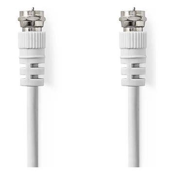 F connector kabel - Nedis - 1 meter (Wit), Verzenden, Nieuw
