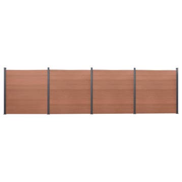 vidaXL Schuttingpaneelset 699x186 cm HKC bruin, Verzenden, Nieuw, Kunststof, 1 tot 2 meter