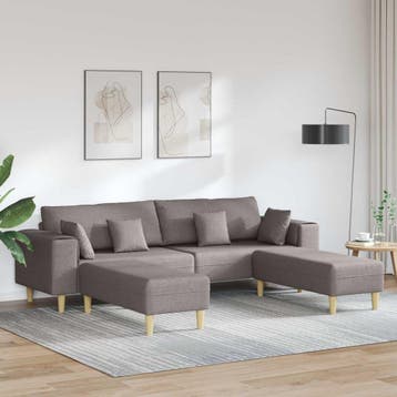 vidaXL Bank 3 st Taupe Stof, Huis en Inrichting, Banken | Bankstellen, Verzenden, Nieuw, Stof, 150 tot 200 cm