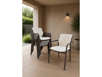 Veiling - Flora outdoor stoelen (set van 6) - Bruin, Tuin en Terras, Nieuw