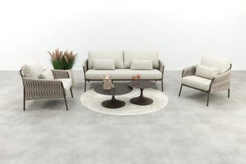 SUNS Fiavè/Nova stoel-bank loungeset - Rope/Brons, Tuin en Terras, Tuinsets en Loungesets, Verzenden, Nieuw, Overige materialen