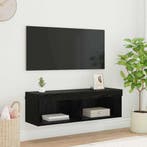 vidaXL TV-wandkast met LED Zwart Eiken 100 x 30 x 30 cm, 100 tot 150 cm, Verzenden, Nieuw, Minder dan 100 cm