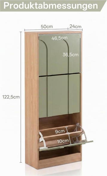 UEV Smalle schoenenkast met 3 kleppen, modern schoenenrek (g, Verzenden, Zo goed als nieuw