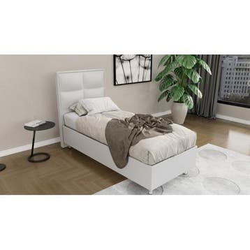Compleet een persoons Boxspring met Koudschuim HR45 matras, Ophalen of Verzenden, Nieuw, Eenpersoons, Wit