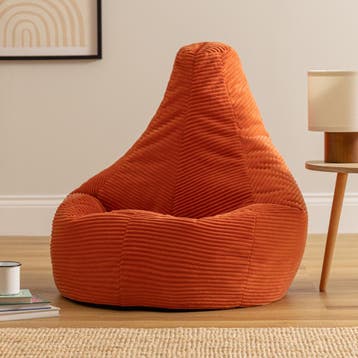 Cloudy Cord Zitzak Stoel - Terracotta, Verzenden, Nieuw, Oranje, Zitzakstoel