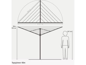 Brabantia Topspinner Droogmolen - 40 m - UV-bestendige, Tuin en Terras, Droogmolens en Wasrekken, Verzenden, Zo goed als nieuw