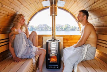 Buitensauna barrel sauna Finse sauna design sauna tuin, Ophalen of Verzenden, Nieuw, Fins of Traditioneel, Complete sauna