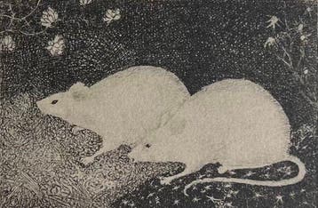 Jan Mankes (1889-1920) - Twee muizen, Antiek en Kunst