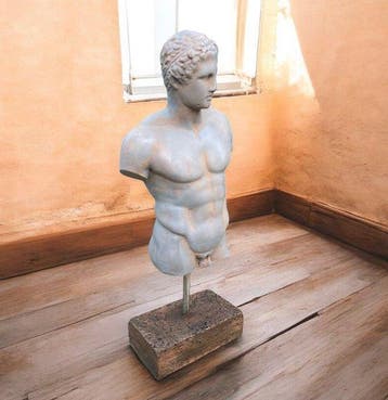 sculptuur, Dorso Eracle su base marmo - 47 cm - Gegoten