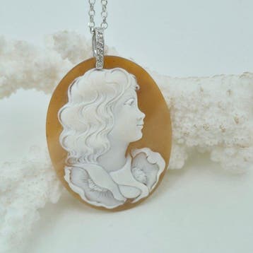 Zilver, Zonder reservering - Cameo - Handgesneden camee, Nieuw