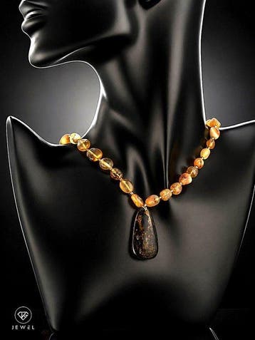 Honigkleurige Baltische Barnsteen Ketting - Grote