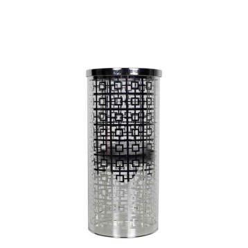 *windlicht cilinder zilver grieks small 20cm*, Verzenden, Nieuw