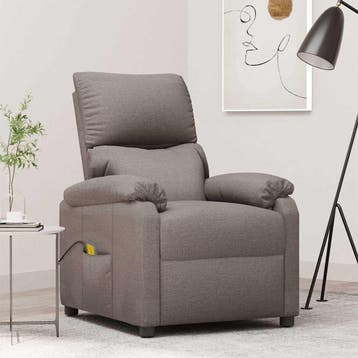 vidaXL Massagestoel stof taupe, Verzenden, Nieuw