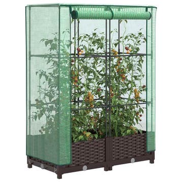 vidaXL Plantenbak verhoogd met kashoes 80x40x123 cm, Verzenden, Nieuw, Minder dan 60 cm, 60 cm of meer