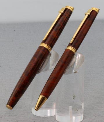 Caran dAche - parure FP/BP Geneve marron laque - Vulpen, Nieuw
