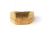 Een geelgouden 18 krt. signetring met monogram SG, Gebruikt