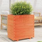 vidaXL Plantenbak 70x40x72,5 cm massief grenenhout wasbruin, Verzenden, Nieuw, Hout
