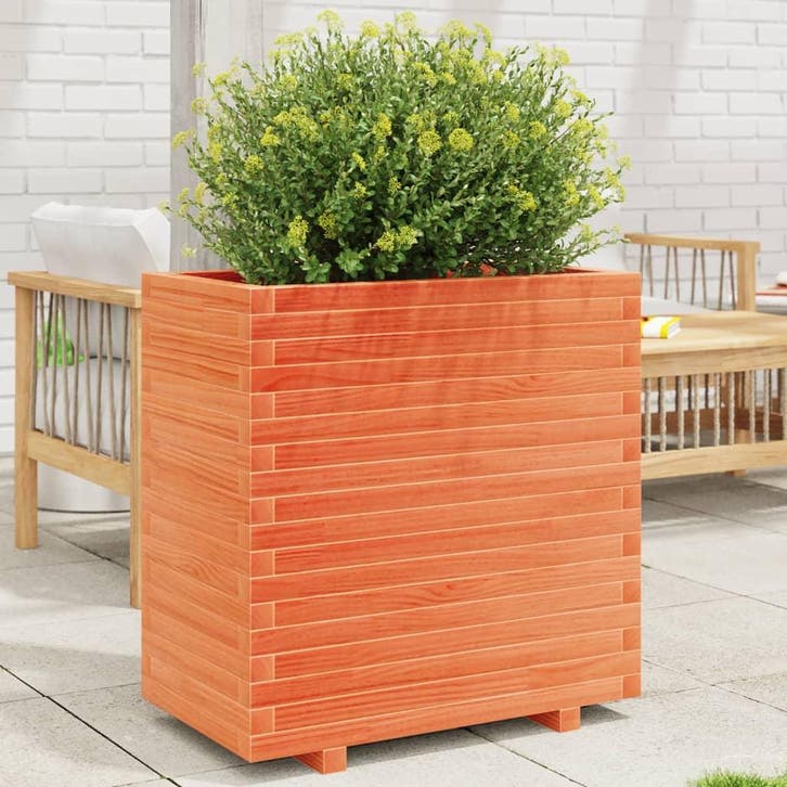 vidaXL Plantenbak 70x40x72,5 cm massief grenenhout wasbruin, Tuin en Terras, Bloembakken en Plantenbakken, Nieuw, Hout, Verzenden