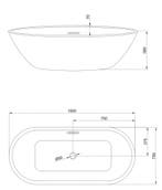 SALE - SALE - Stockholm 150 - Mat wit - Vrijstaand bad  -, Ophalen of Verzenden, Nieuw