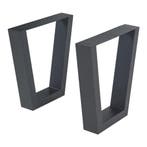 Stalen onderstel Lalling set van 2 tafelpoot 43x25/40 cm zwa, Verzenden, Nieuw