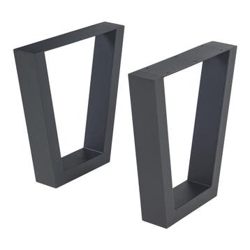 Stalen onderstel Lalling set van 2 tafelpoot 43x25/40 cm zwa, Verzenden, Nieuw