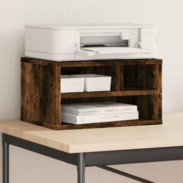 vidaXL Printerkastje 40x32x22,5 cm bewerkt hout gerookt, Verzenden, Nieuw
