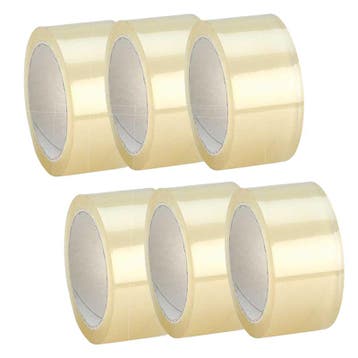 Verpakkingstape set 6 stuks PP Acryl 50mm x 66m