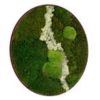 Vintlux Mosschilderij Rond 120 cm Donker Eiken - Uppsala La, Huis en Inrichting, Nieuw