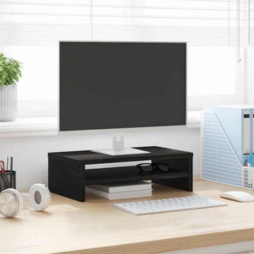 vidaXL Monitorstandaard Zwart Eiken 42x24x13 cm Bewerkt Hout, Verzenden, Nieuw