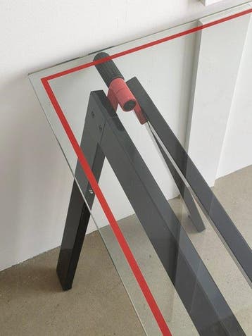 Zanotta - Gae Aulenti - Bureau - Glas, Metaal, Rubber