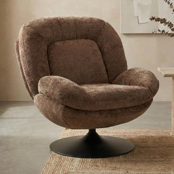 *WOONWINKEL* Draaibare Fauteuil Modern Bruin, Huis en Inrichting, Fauteuils, Verzenden, Nieuw, Stof