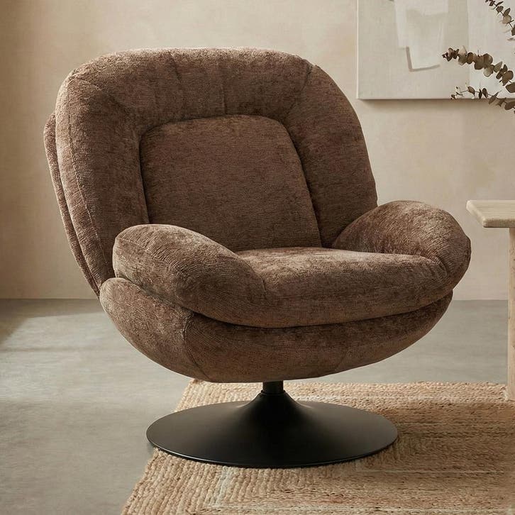 *WOONWINKEL* Draaibare Fauteuil Modern Bruin, Huis en Inrichting, Fauteuils, Nieuw, Stof, Verzenden